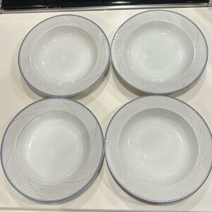 DANSK Tapestries Twill Blue Vintage Discontinued 9” Bowls Set of 4